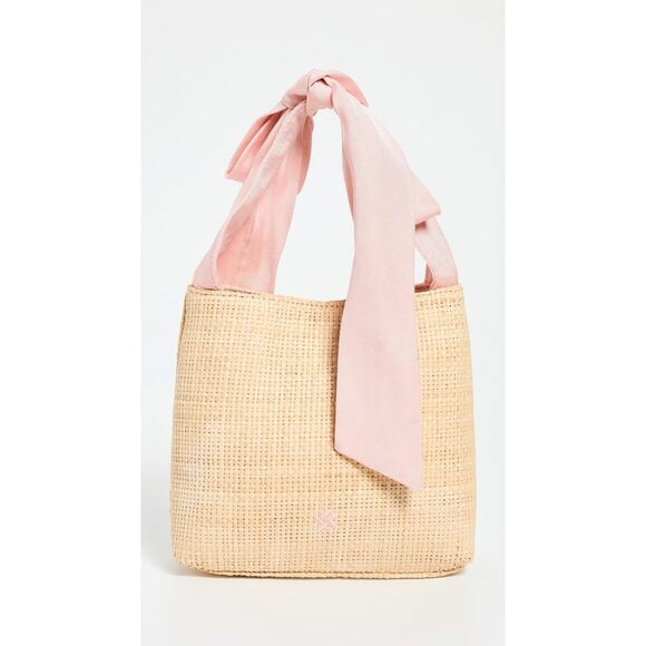 Mini Bow Bag - Women's Mixed Media Handbag (Pink Sand) - Picture 2 of 5